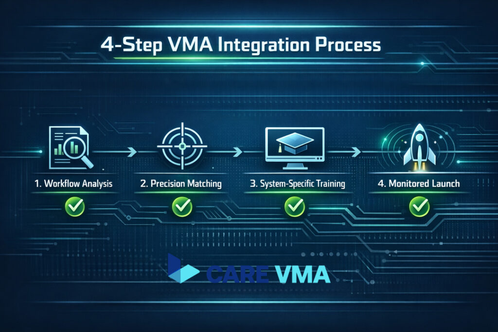 Flowchart illustrating the 4-step VMA integration process