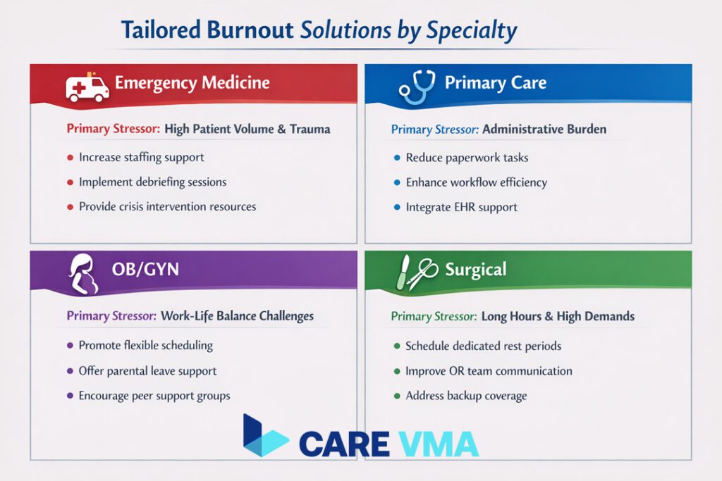 Physician Burnout Solutions by Medical Specialty