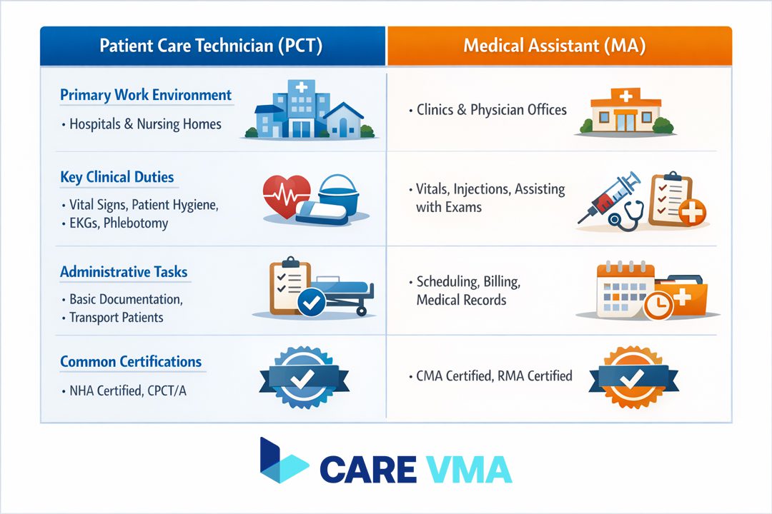 PCT vs Medical Assistant: Roles, Salary & The Future [2026 Update]