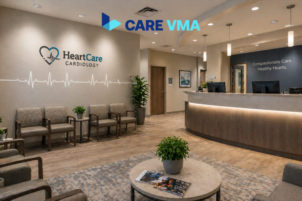 The professional and modern reception area of a cardiology practice prepared for scaling and growth.