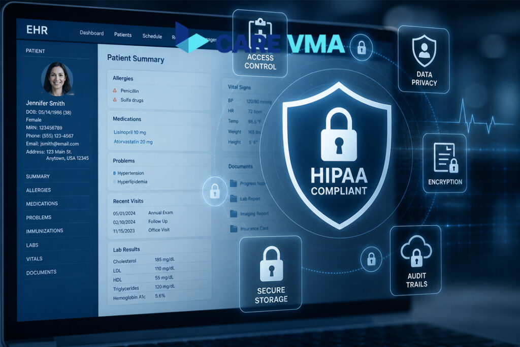 HIPAA compliance and data security in chronic care management billing and documentation.