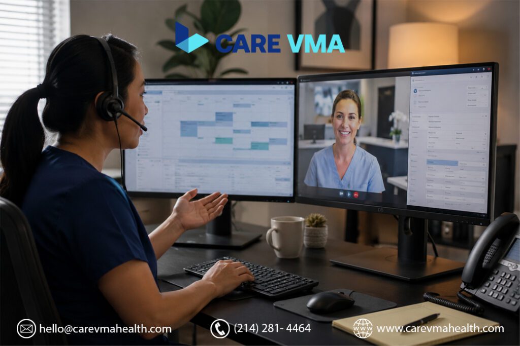 Virtual medical assistant taking ownership of a workflow lane to stabilize a medical practice