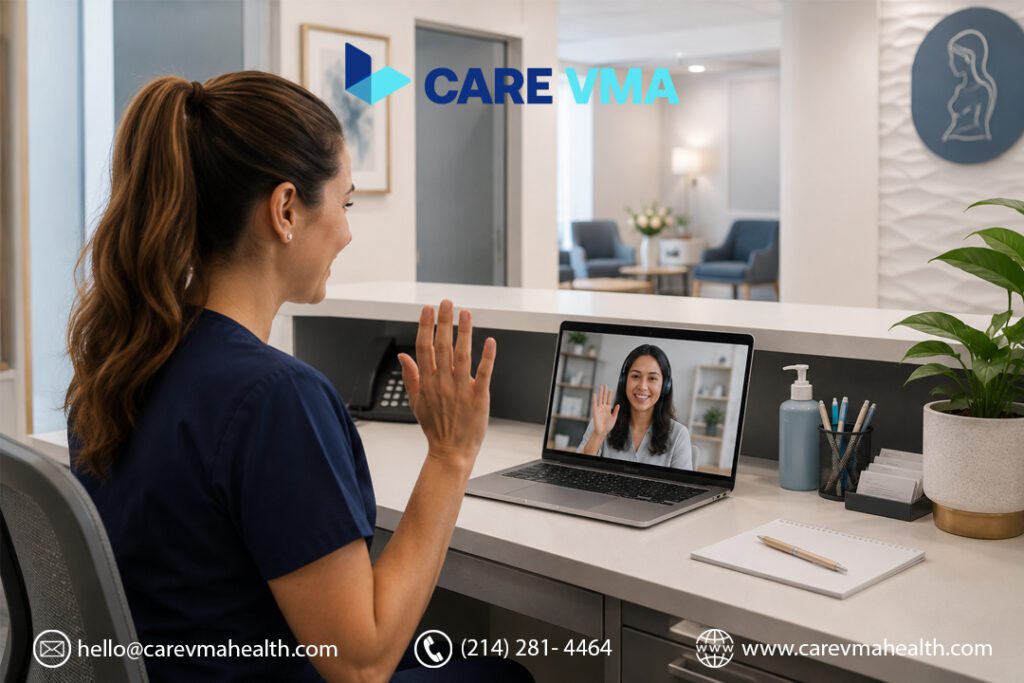 Remote onboarding of a virtual medical assistant into a women's health practice front-office workflow